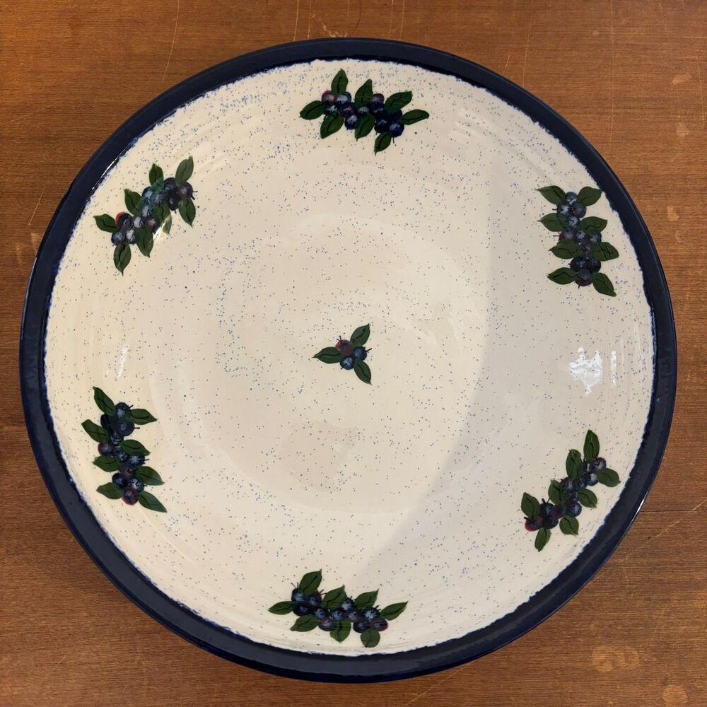 Vintage Maine Blueberry Ware Large Pasta Bowl Signed RARE